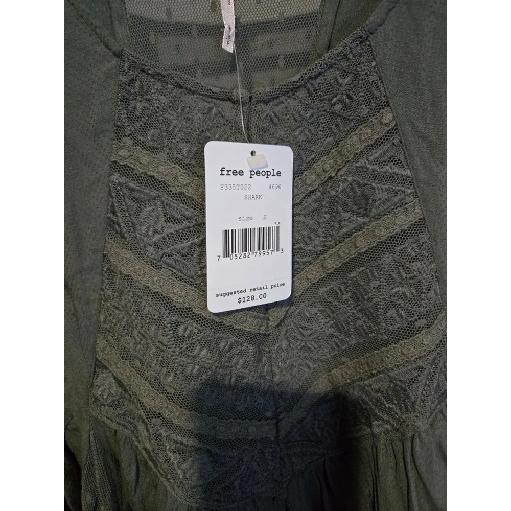NWT Women's Free People Blouse Size S Green